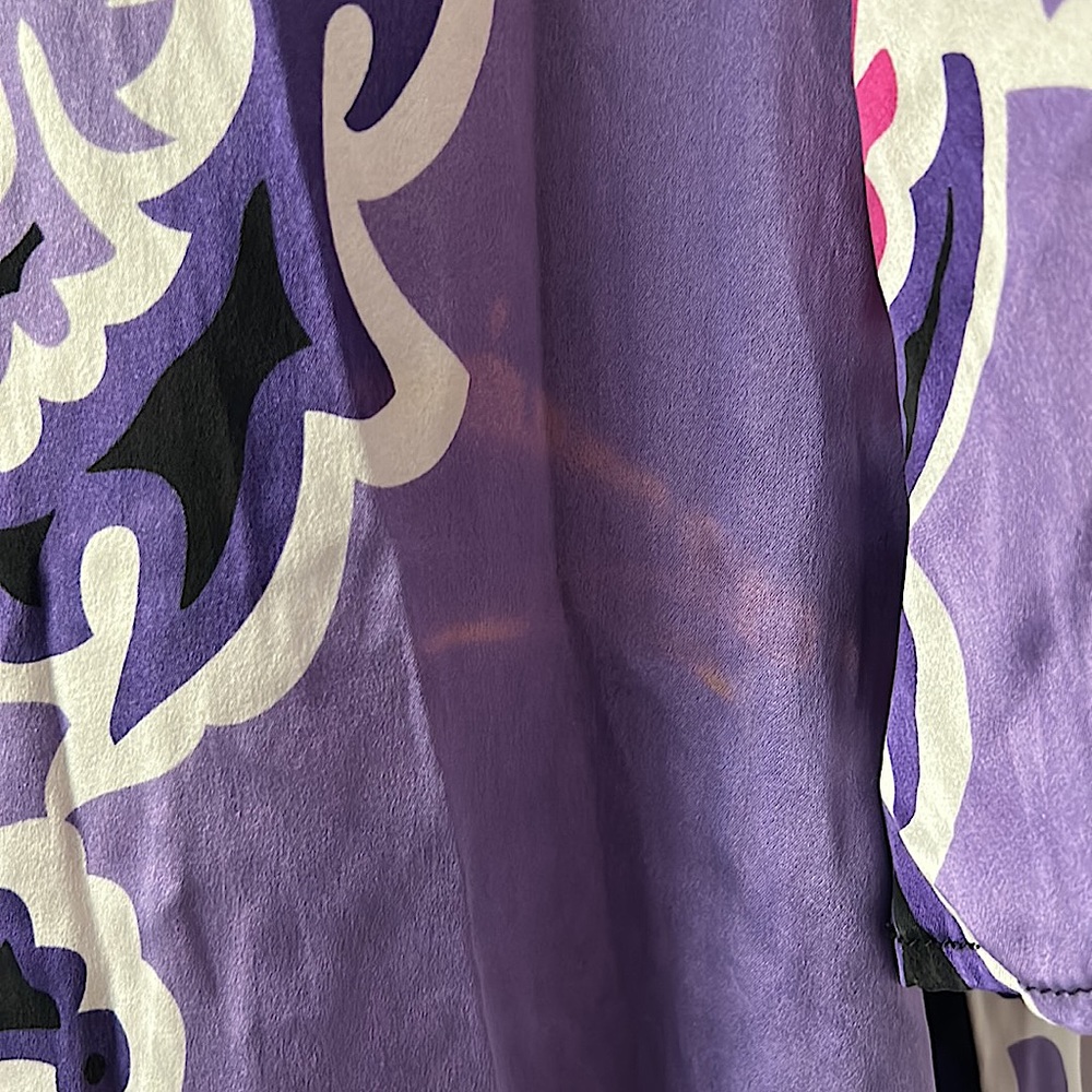 Hale Bob Beautiful Purple Silk 3/4 Sleeve Dress **Size S** - Picture 4 of 5